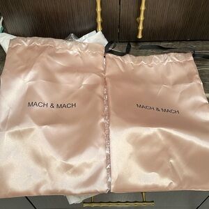 Mach & Mach blush sheen Shoe Bags NEW